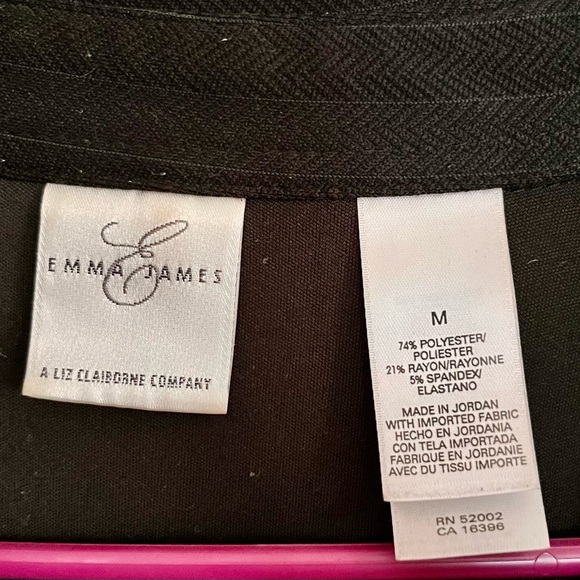 Emma James Black Blazer w Classic Collar Buttons Pockets Professional Emo Goth M - Picture 5 of 15